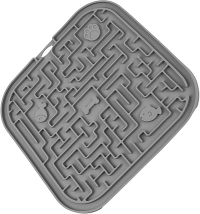 Famanu – Likmat voor honden in grijs - likmat - hondenlikmat - hoogwaardige hondenaccessoires - multifunctionele likmat voor honden en katten - drinkaccessoires voor honden - likmat