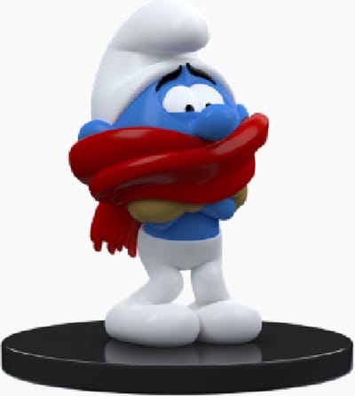 Blue Resin - Smurfen figuurtje - Smurf met rode sjaal - 12 cm - kunsthars