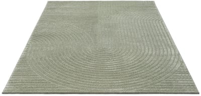 Vloerkleed Elio Japandi – Modern Design met Halve Cirkels in Groen-80 x 300 cm