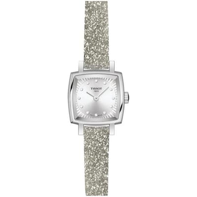 Tissot Lovely Square Festive Kit T0581091703602 Horloge - Leer - Roze - Ø 20 mm