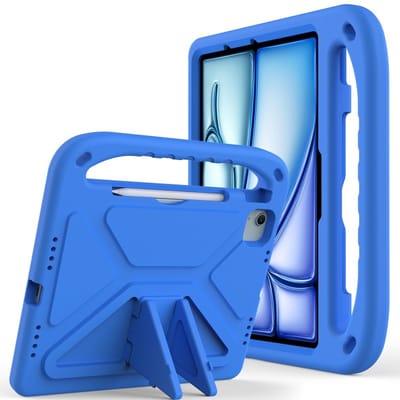 Coverup Tablethoes geschikt voor iPad Air 11 (2024/2025/2026) / Pro 11 (2024/2025) Hoesje - ShockProof Kids Case - Blauw