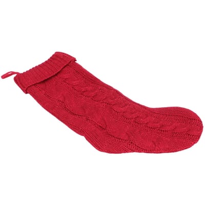 Gebreide Kerstsok Vakantiedecoratie Huisornamenten Zacht Kabelbreisel Grote Kerstsok voor red