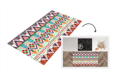 Keukenloper - Loper keuken - Azteken - Zuid-Amerika - Patronen - 120x60 cm - Keukenloper vinyl