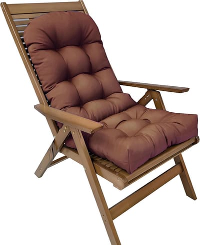 Schommelstoelkussen Set - Terraskussen Loungestoel - Buiten Zitten - Met Antislip Banden - 45x50cm 50x65cm - Donkerbruin