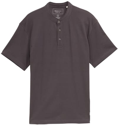 Tom Tailor Denim - Relaxed poloshirt met opstaande kraag - Maat XS - Pavement Grey