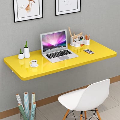 Klaptafel met Beugels - Vouwtafel Bureau - Ruimte Besparen - Wandmontage Ontwerp - Rechthoekig - Wit