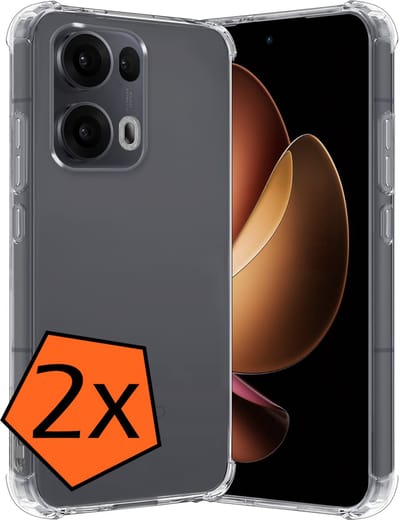 Hoes - 2 Stuks - Geschikt voor Oppo Reno 13 Pro - Sterk & Shockproof - Siliconen Case - Back Cover - Telefoon Hoesje Shock Proof - Transparant