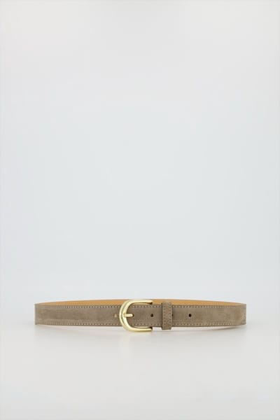 Teatro - Suus - Riem - Dames - Classic Grain - Suede - Leer - Taupe - Gouden detail - 85 cm