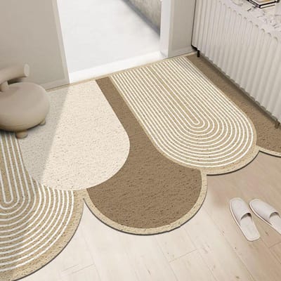 Eenvoudige crèmekleurige luchtschraapmat voor modder, vuil en zijde, geschikt voor de veranda. Kan worden gesneden om vuil en slijtage te weerstaan. Vloermat voor huishoudelijk gebruik. 40 * 60cm