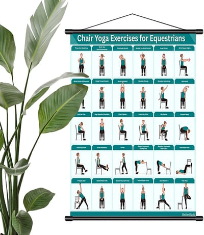 Oefentafel met stoel - Pilates schema - Beginners training - Inklapbaar en monteerbaar - 40 x 60 cm - Blauw