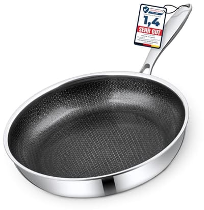 Krasbestendige honingraat keramische pan 30 cm - 5-laags en perfect voor inductie