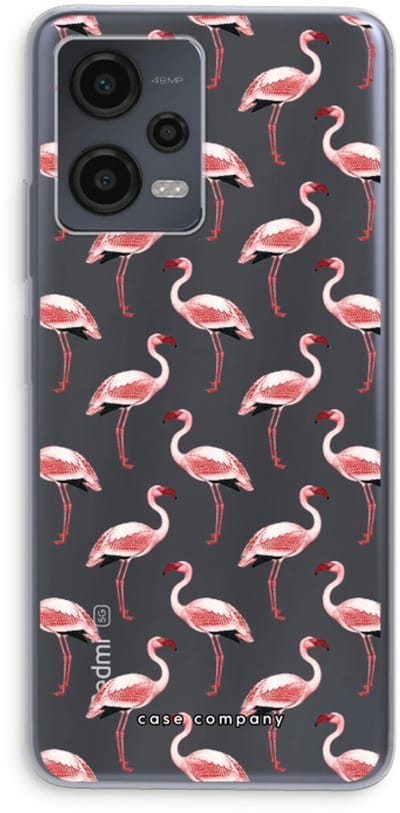 Case Company® - Hoesje geschikt voor Xiaomi Redmi Note 12 hoesje - Flamingo - Soft Cover Telefoonhoesje - Bescherming aan alle Kanten en Schermrand