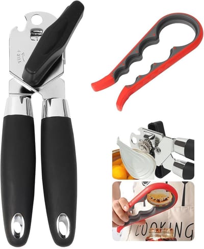 Multifunctionele Flessenopener Set - 2 Stuks, Handmatige Blikopener voor Senioren en Mensen met Artritis