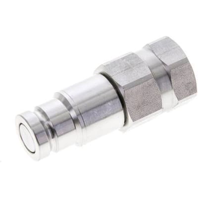 RVS DN 10 Vlakdichtende Koppeling Insteeknippel G 3/8 inch Binnendraad ISO 16028 D 19.7mm