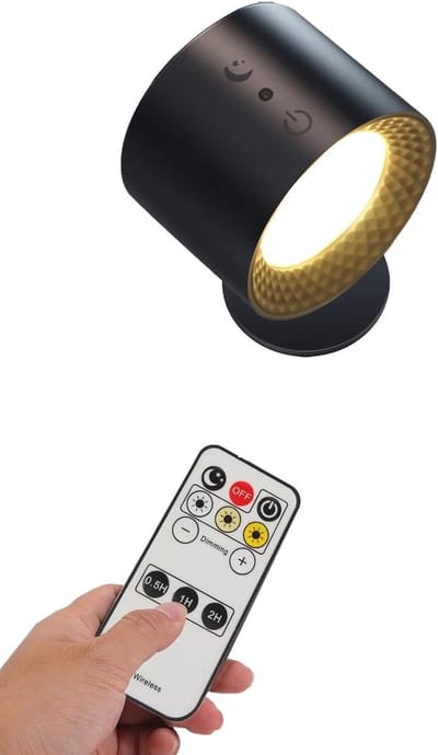 Op afstand bedienbare magnetische aanraakwandlamp,wandlamp, LED-wandspots, 3 helderheidsniveaus, 3 kleurtemperaturen, met USB-oplaadpoort