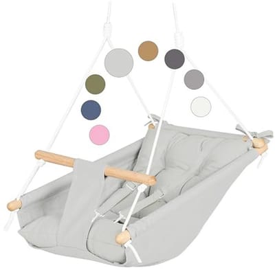 Hangstoel voor Binnen en Buiten - Canvas Peuterschommel met 5-Punts Veiligheidsgordels voor Kinderen