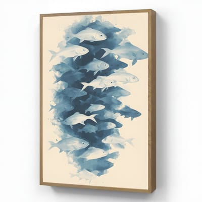 Wandlamp 70x100 cm - Oplaadbaar - Vissen - Minimalistisch - Blauw - Wandlampen binnen woonkamer - Slaapkamer lamp - Decoratieve nachtlamp - Vloerlamp draadloos