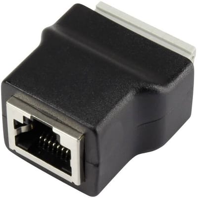 TRU COMPONENTS LT-RJSTA RJ45-bus met stekkeraansluiting 1243970 Bus, inbouw verticaal Zwart 1 stuk(s)