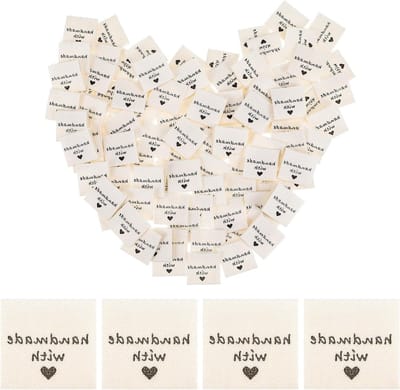 100 Stuks Handgemaakte Stoffen Labels - Naai Tags, Maat Labels en Kledingaccessoires voor DIY Naai Projecten en Decoratie
