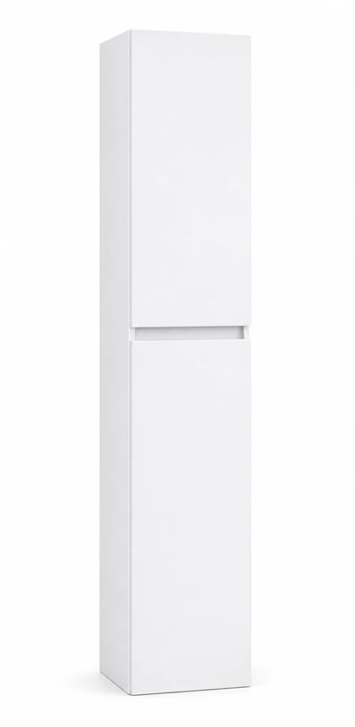 Zimmer Badkamer Kolomkast Hoogglans Wit 135 x 35 x 35 cm | Multiplex | Wandhangende Opbergkast | 4 Opbergvakken | Modern Badkamermeubel