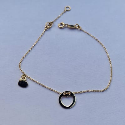Minimalistische hart armband | Goudkleurig | AG925 | Zilver