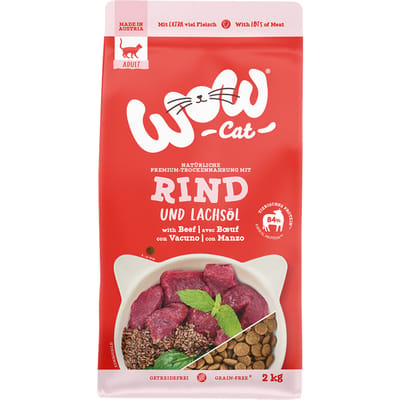 2x2kg WOW Cat Adult met rundvlees droogvoer voor katten