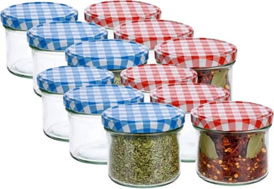 Cosy&trendy Weckpotten / inmaakpotten - rood - 12x stuks - 230 ml - met draaideksel - glas - inmaakpotten