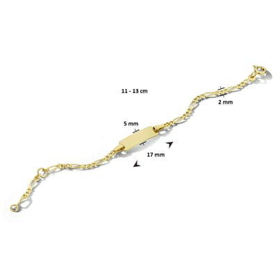 9k Graveerarmband Plaat 5,0 Mm  9 - 11 Cm