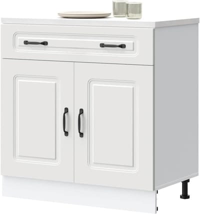 Keukenonderkast - Opbergkast Keuken - Keuken Organiseren - Verstelbare Poten - 80 x 46 x 81.5 cm - Wit