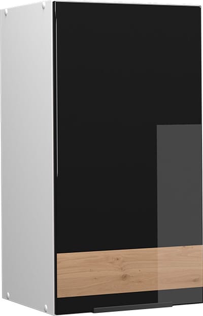 Vicco Fame-Line Badkamerkast – 40 x 72 cm Zwart eiken hoogglans/wit