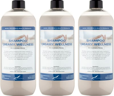 Shampoo Creamy Wellness - 1 liter (transparant) - 3 Stuks - Voordeelverpakking - Haarverzorging