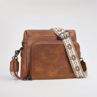 Dames Crossbody Tas, Grote Rits Enkelzijdige Tas voor Pendelaars, Brievenbussensluiting, Moedertas brown