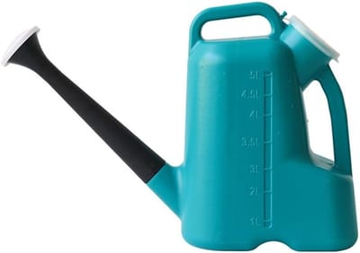 Kunststof Gieter - Waterkan Planten - Planten Water Geven - Drievoudige Waterstroom - 5 Liter Capaciteit - Blauw Groen