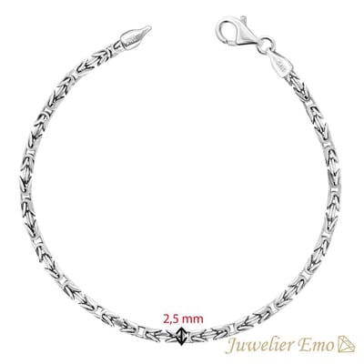 Armband Zilver – Vierkante Koningsarmband Zilver – Dikte 2,5 mm – Lengte 17 CM - SMALL