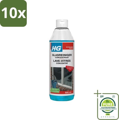 10 x HG Glasreiniger Concentraat 500 ml - Grootverpakking - Glasreiniger - Ramen Schoonmaken - Streeploos - HG Glasreiniger - Concentraat
