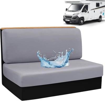 Set van 2 Caravan Stoelhoezen - Beschermende Kussens voor Motorhome, Caravan en Eettafel in Zilvergrijs