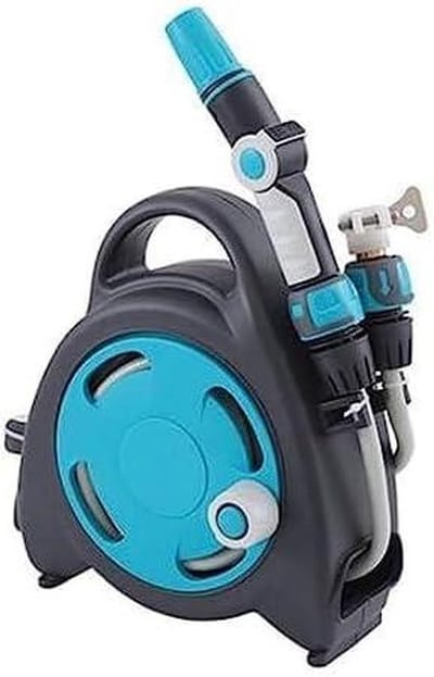 Tuinslanghouder - Slanghaspelwagen Slanghouder - Tuin bewateren - Ergonomische slanggeleider - 15 meter slang - Blauw