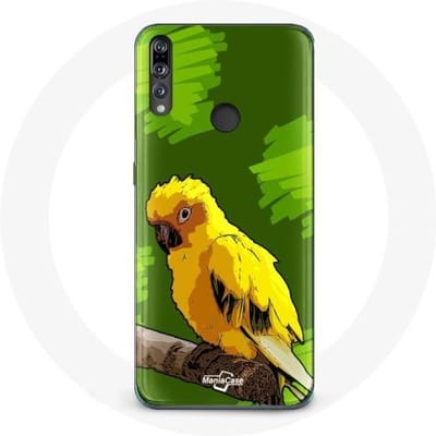 Coque pour Huawei p30 lite Oiseaux de Perruches jaune Fond Vert