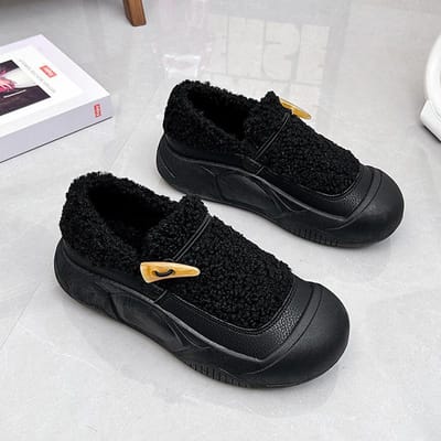 Platform Dames Bont Korte Pluche Snowboots Casual Loafers Schoenen Winter Warme Chelsea Laarzen Mid Hakken Trend 40