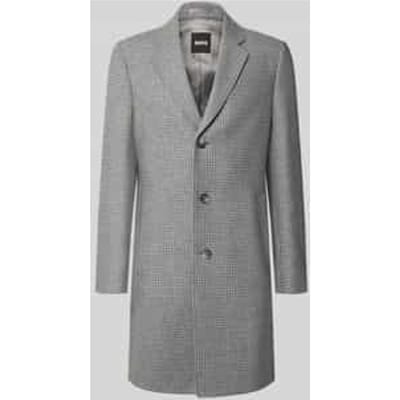 Regular fit lange wollen jas met all-over motief model 'H-Hyde-Bib-E-264'