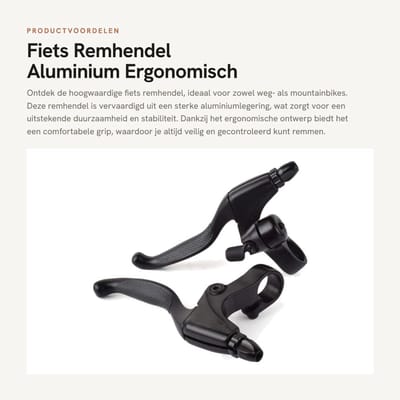 Dailygoods- Remhendel Aluminium - Universele Remhendel - Ergonomisch Ontwerp - Corrosiebestendig - Stevig en Duurzaam - Geschikt voor Mountainbikes - Fietsrem