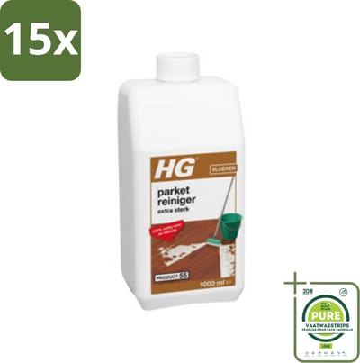 15 x HG Parketreiniger Extra Sterk 1 liter - Grootverpakking - Parketreiniger - Vloerreiniger - Hardnekkig Vuil - Laklaag - Parketvloer