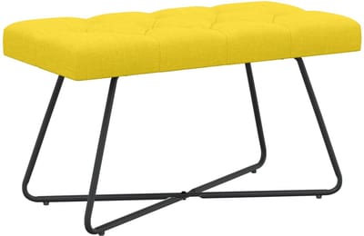 vidaXL - Bank - met - knopen - tufting - Licht - Geel - 80 - x - 40 - x - 46 - cm - Stof