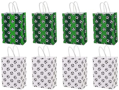 Dailygoods - Papieren Zakjes Voetballen - Snoepzakjes voor Verjaardagen, 12 Stuks