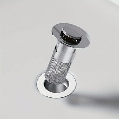 Intrekbare Wastafel Afvoerstop, Badkamer Haarfilter, Gaas + Verchroomd Plastic, Geschikt voor 1,34-1,57 Inch Afvoer Diameter, Plastic En Materiaal Silvery gray