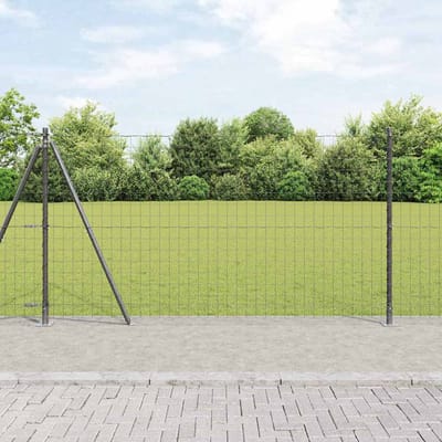 vidaXL - Euro-hek - met - betonnen - voetstuk - 10 - x - 1,2 - m - PVC-Coated - Staal - Mesh