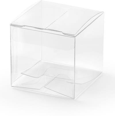 PARTYDECO - 10 kleine transparante doosjes 5 x 5 x 5 cm voor cadeaus