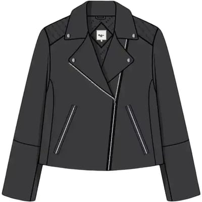 Pepe Jeans Stacy Leren Jas Grijs L Vrouw