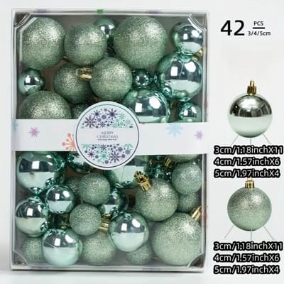 Livano Kerstballen - Kerstversiering - Plastic - Lichtgroen - Kerstballenset - 42 stuks