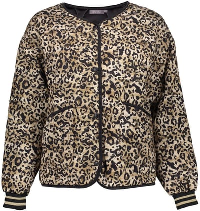 Geisha Jacket Stepped Leopard Black/sand Size: M | Bomber Jackets Outlet | Dames | Zwart
